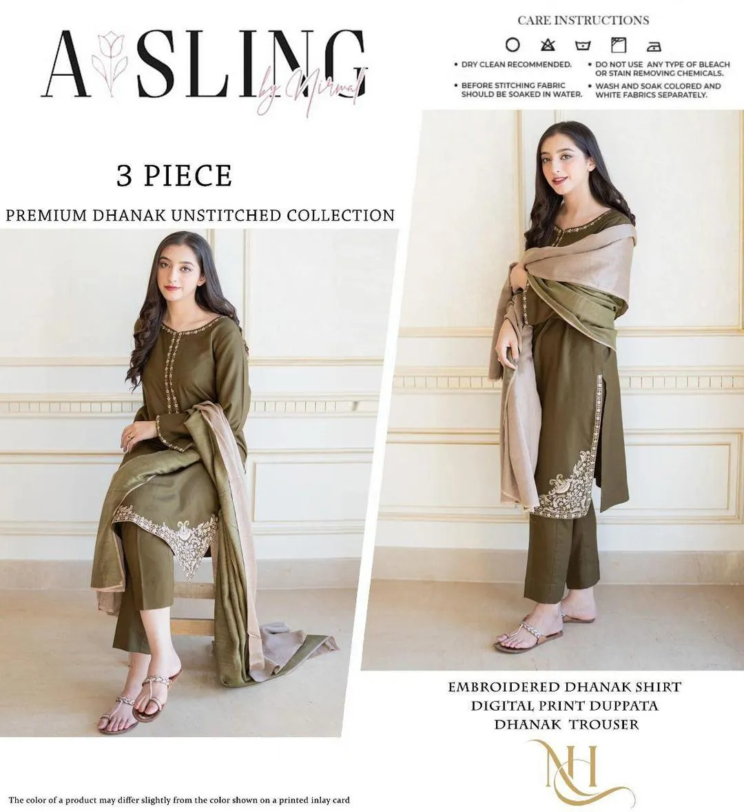 3 Pcs Women's Unstitched Embroidered Suit