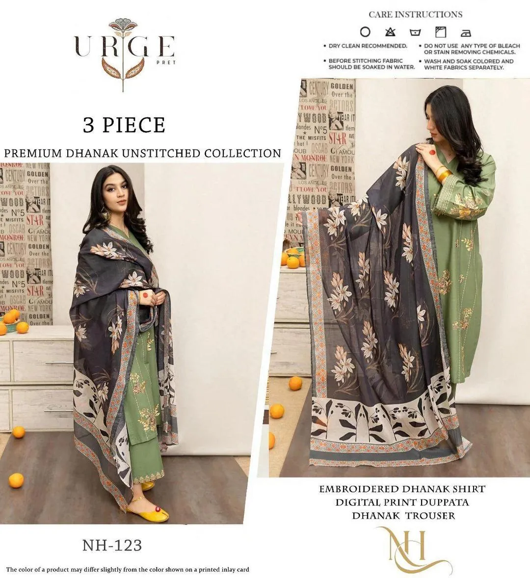 3 Pcs Women's Unstitched Embroidered Suit