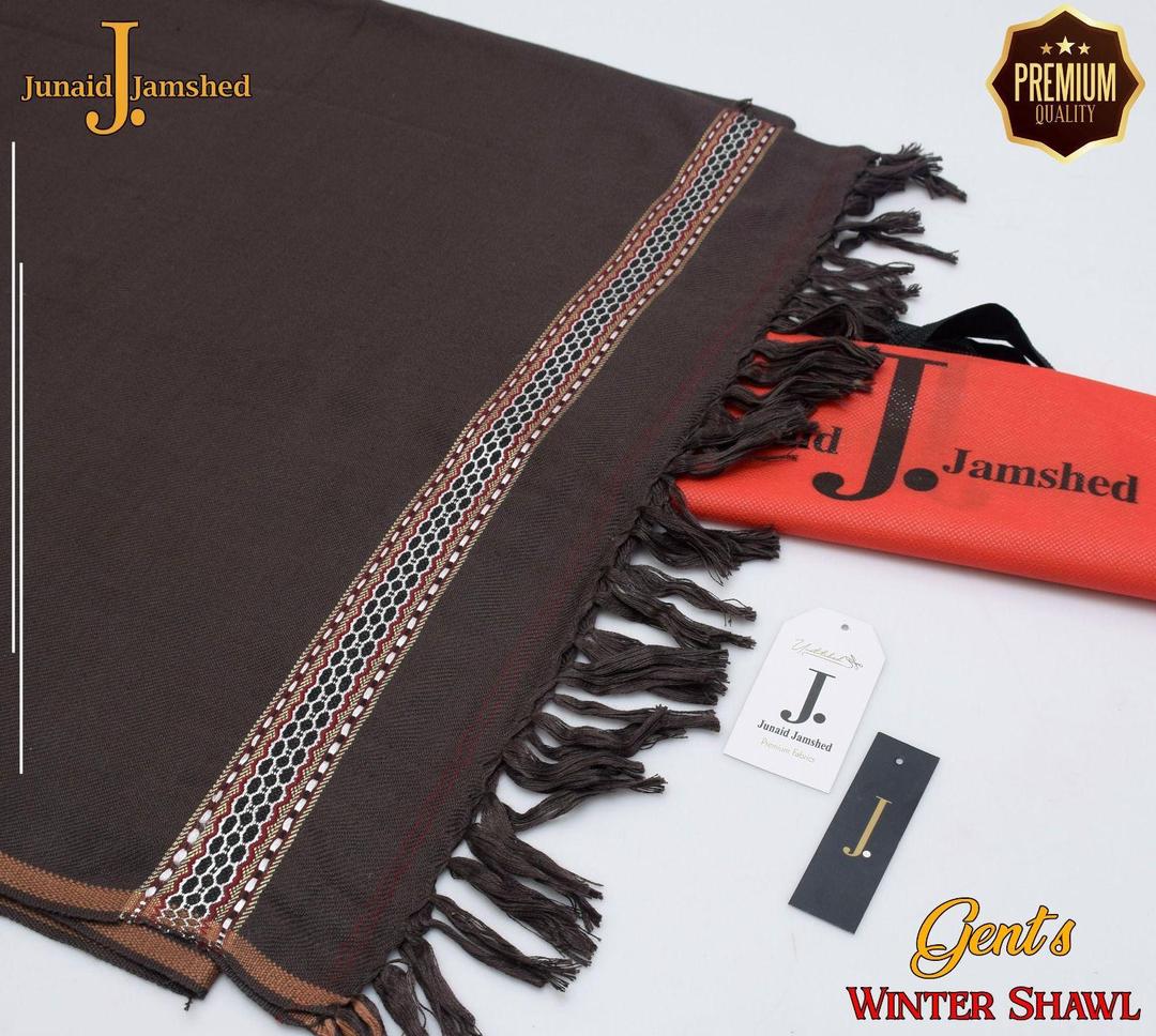 Brown Embroidered Wool Shawl - Luxurious and Stylish