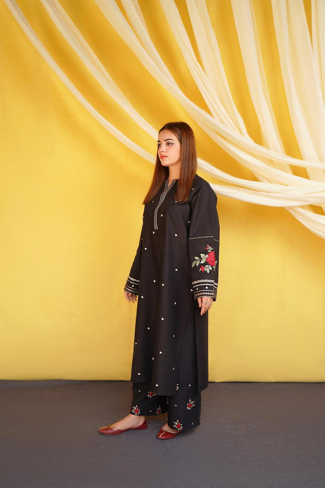 2 Pcs Women's Unstitched Embroidered Suit