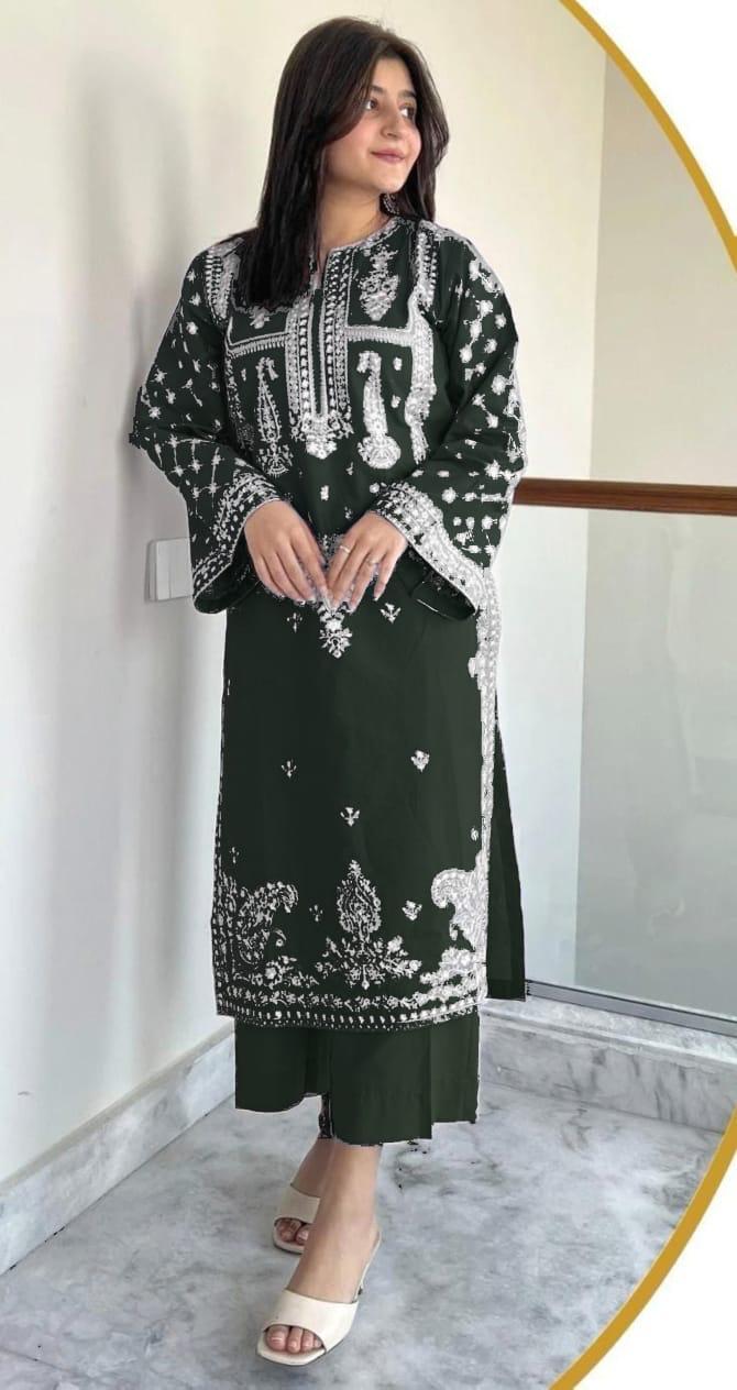2 Pcs Women's Unstitched Embroidered Suit