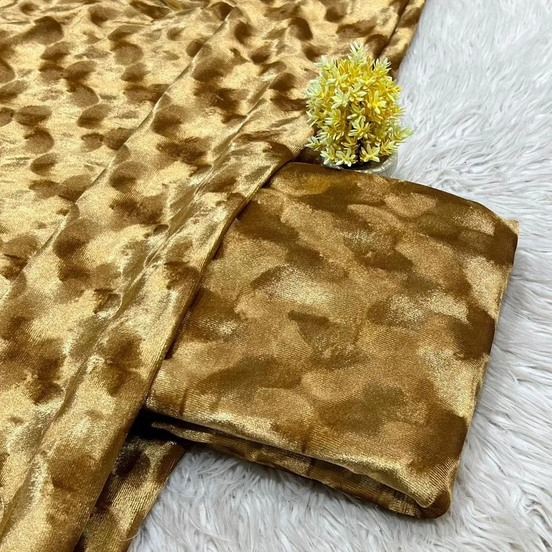 2 Pcs Women's Unstitched Sequins Suit