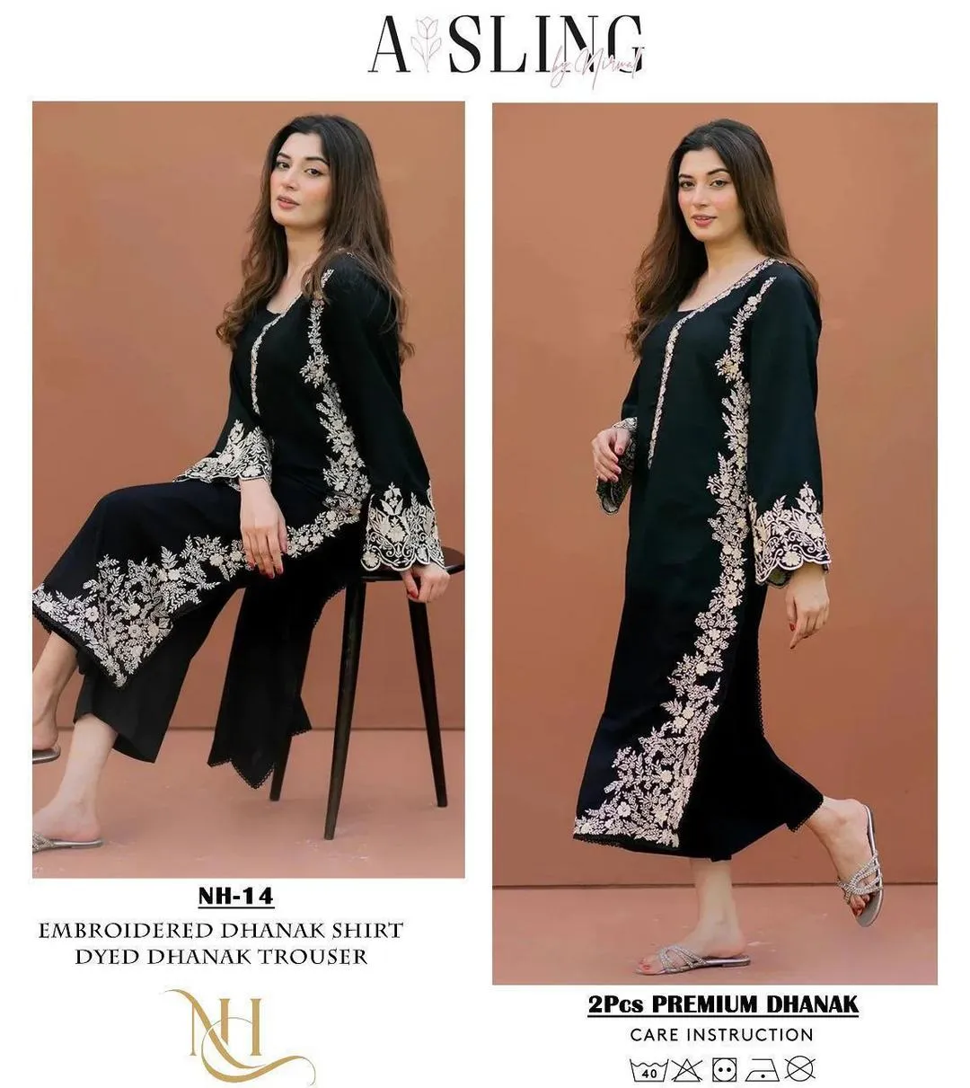 2 Pcs Women's Unstitched Embroidered Suit