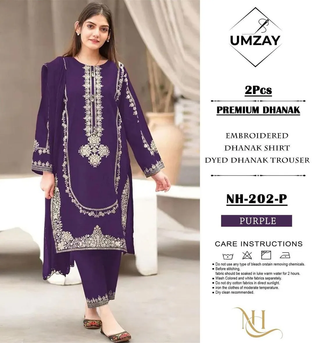 2 Pcs Women's Unstitched Embroidered Suit