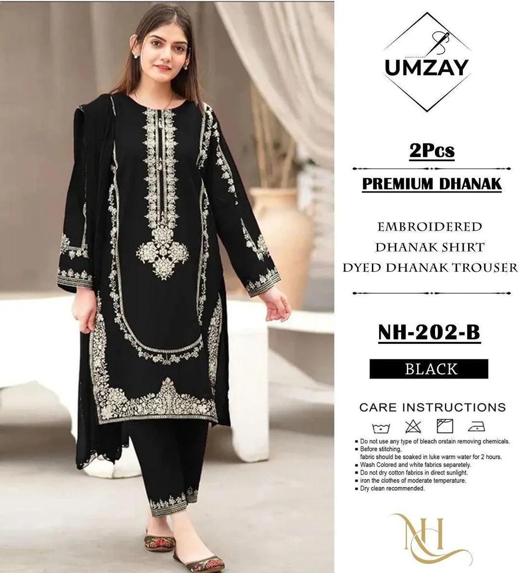 2 Pcs Women's Unstitched Embroidered Suit