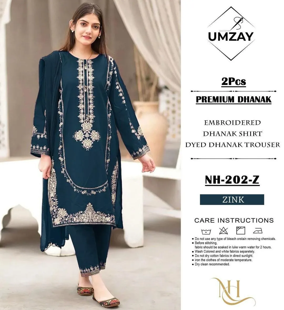 2 Pcs Women's Unstitched Embroidered Suit