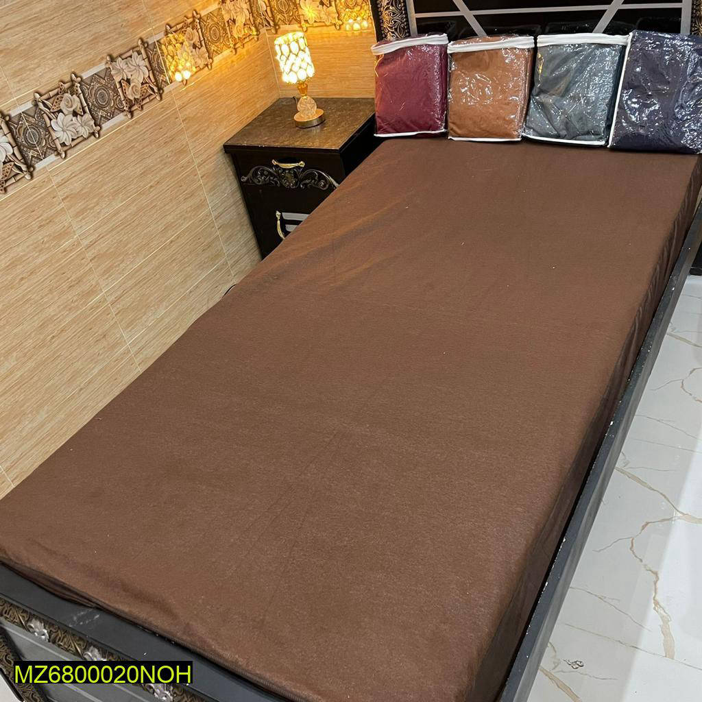 Cotton Plain Single Bed Mattress Cover