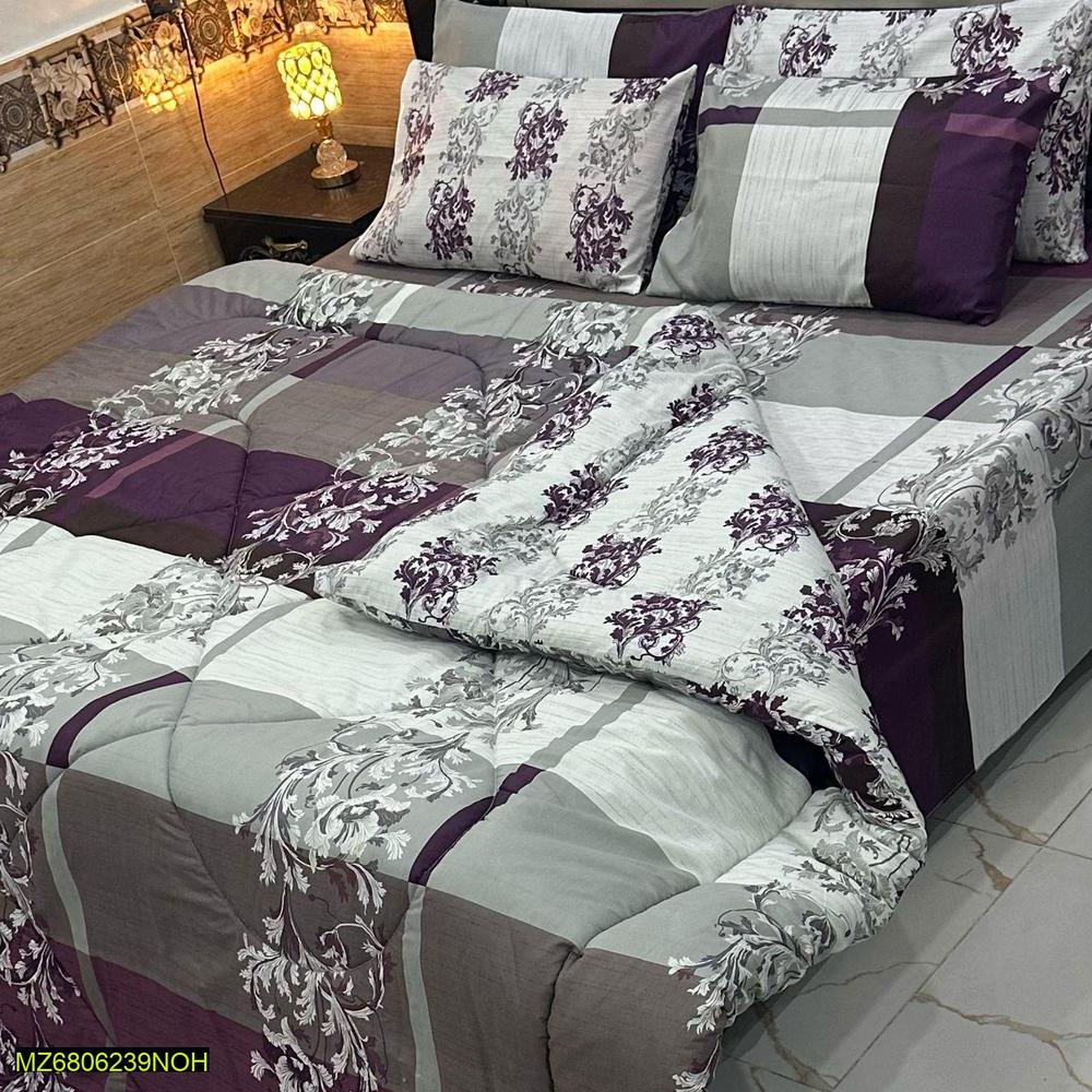 6 Pcs Mix Cotton Printed Double Bed Razai Set