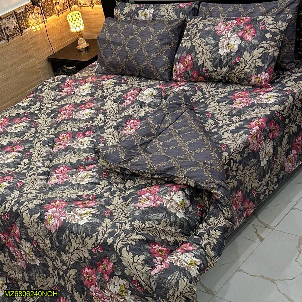 6 Pcs Mix Cotton Printed Double Bed Razai Set