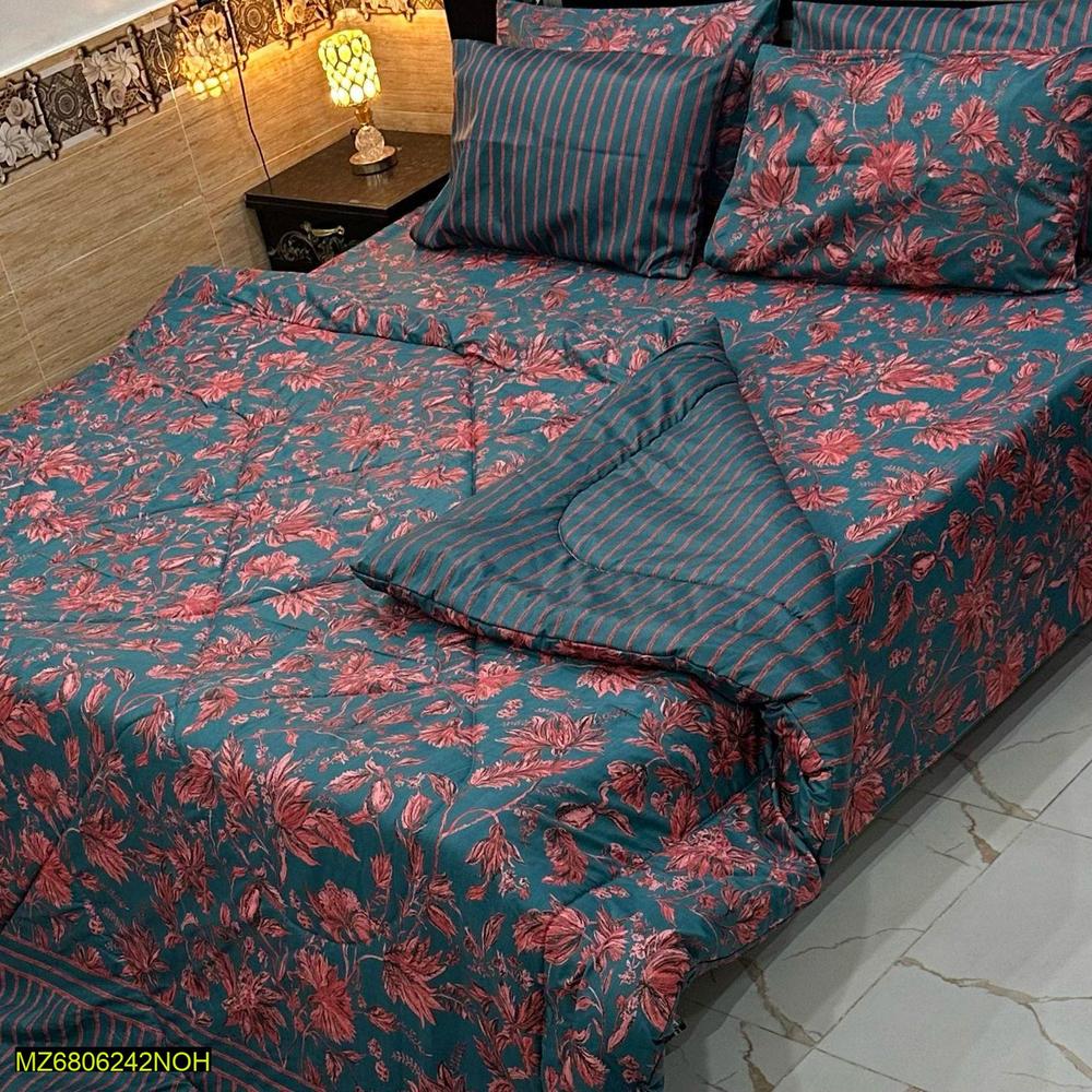 6 Pcs Mix Cotton Printed Double Bed Razai Set