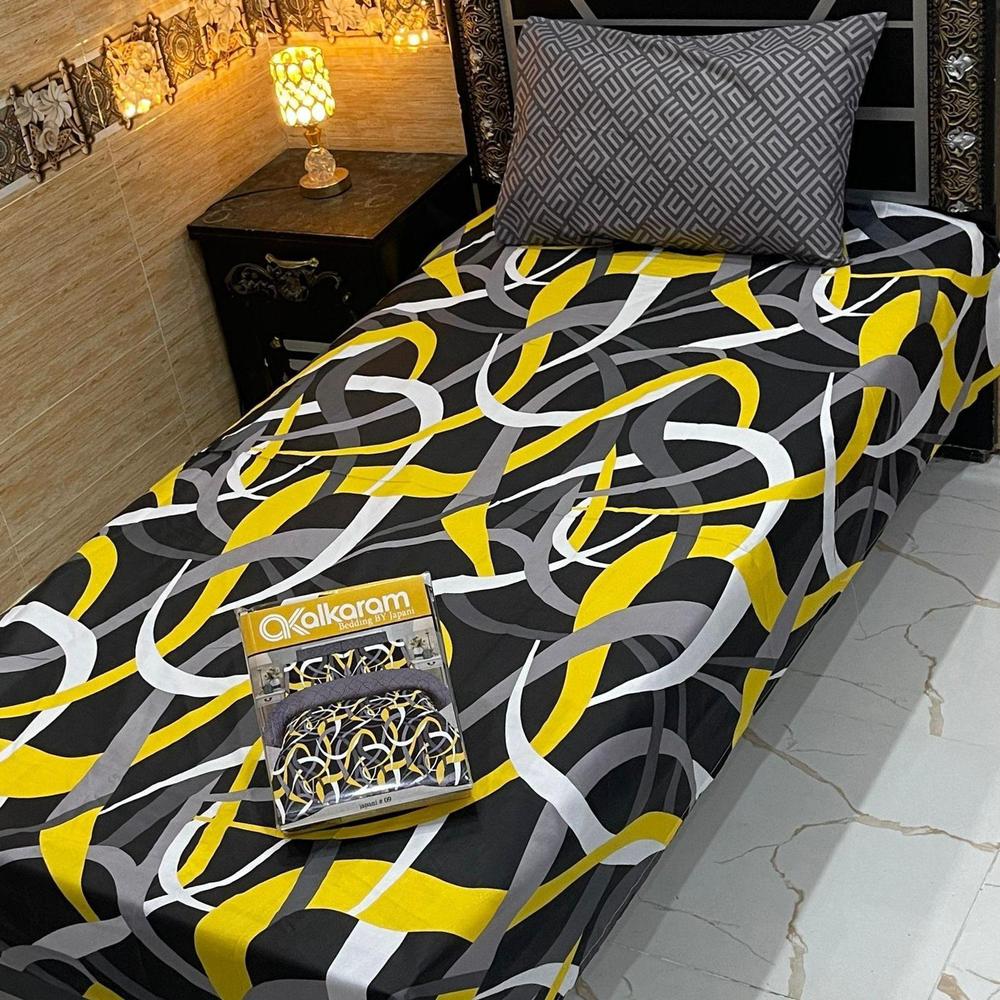 4 Pcs Cotton Salonica Printed Single Bedsheet