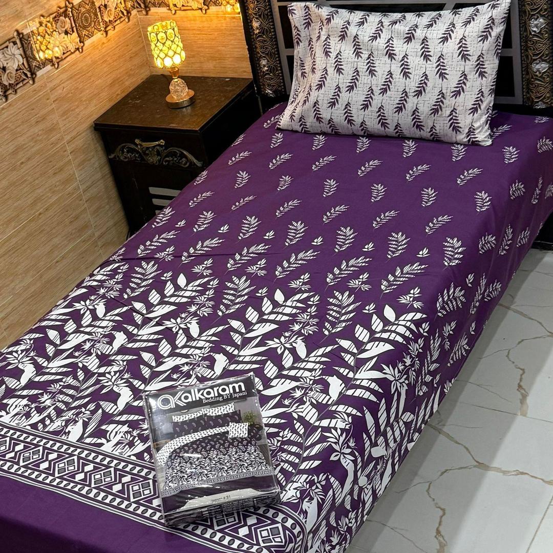 4 Pcs Mix Cotton Printed Single Bedsheet