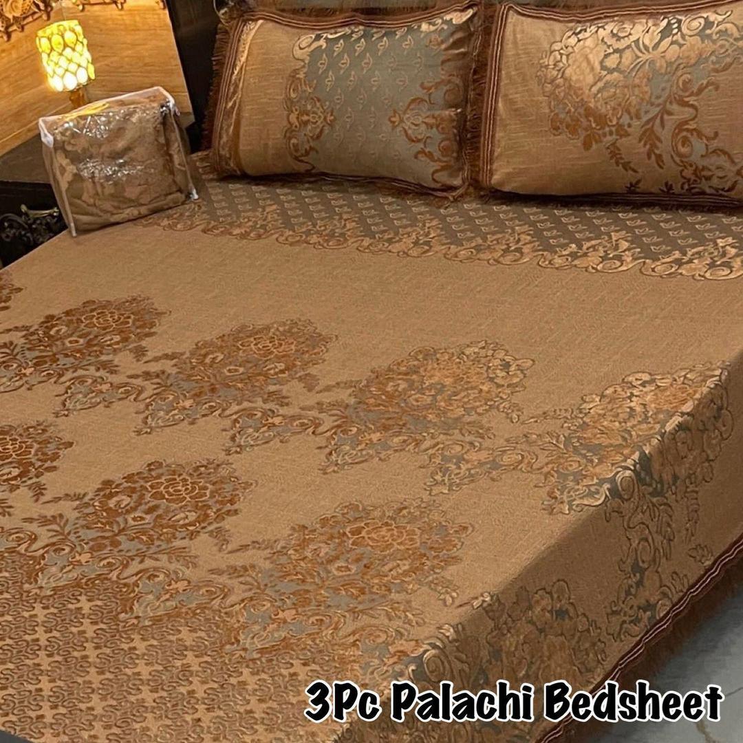 3 Pcs Palachi Plain Double Bedsheet