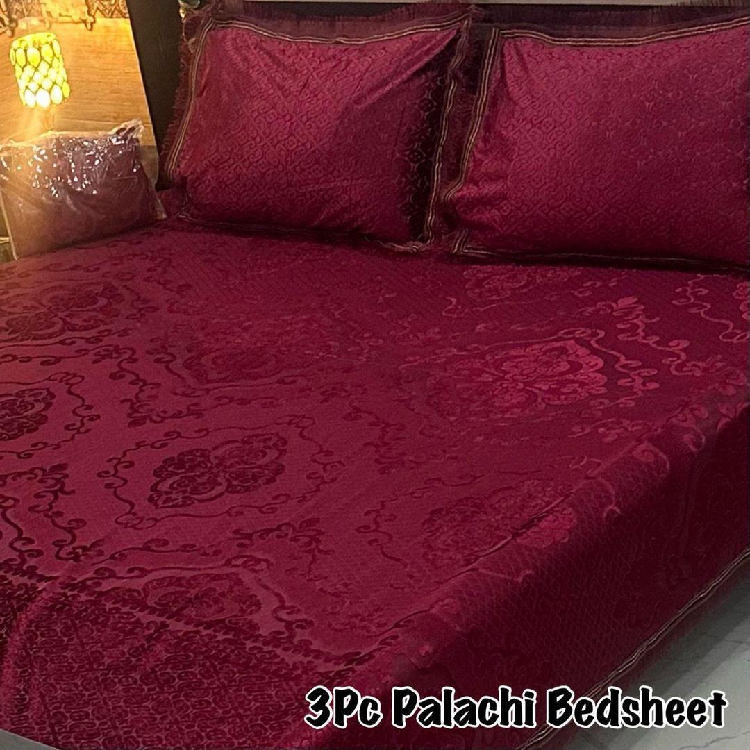 3 Pcs Palachi Plain Double Bedsheet