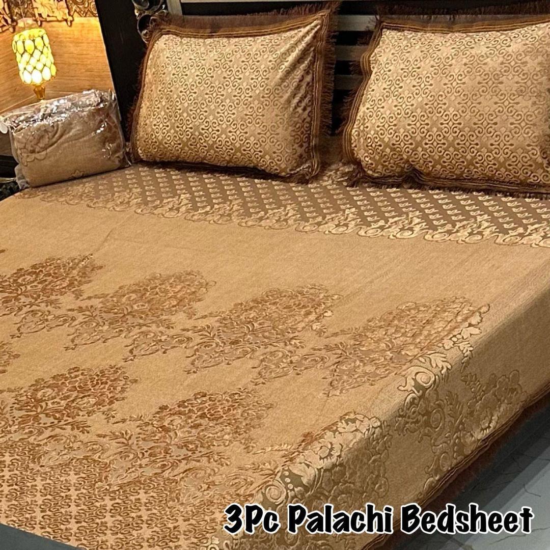 3 Pcs Palachi Plain Double Bedsheet