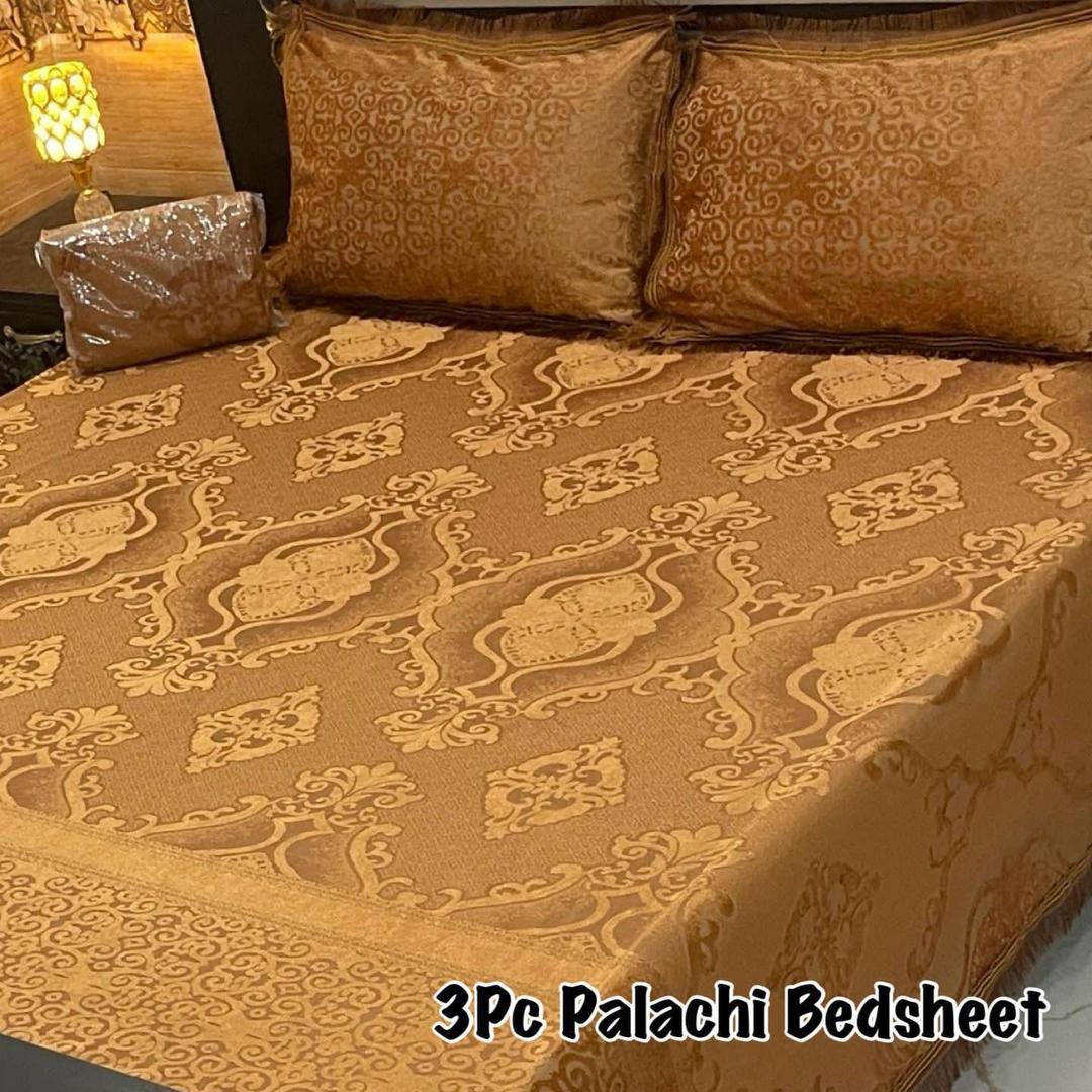 3 Pcs Palachi Plain Double Bedsheet