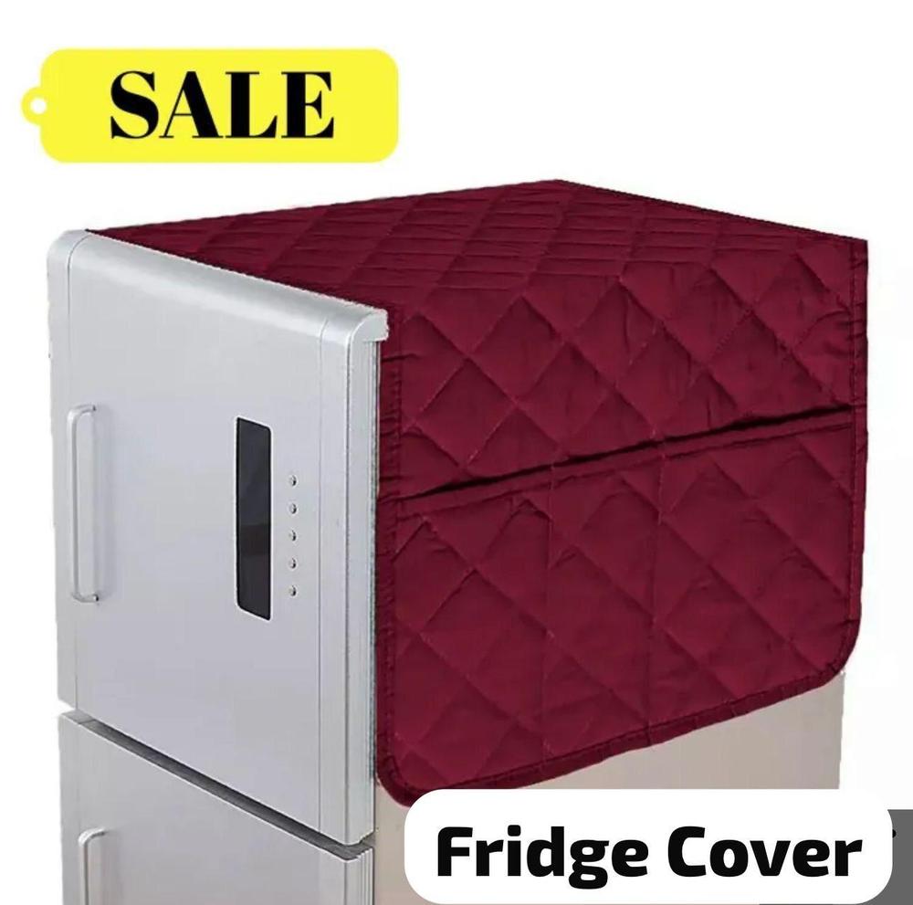 1 Pc Cotton Plain Quilt Fridge Cover 