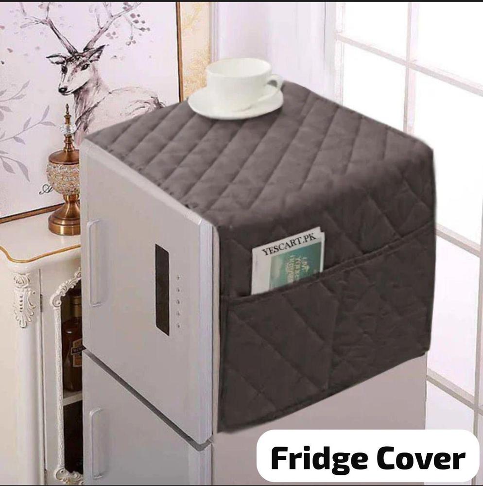 1 Pc Cotton Plain Quilt Fridge Cover 