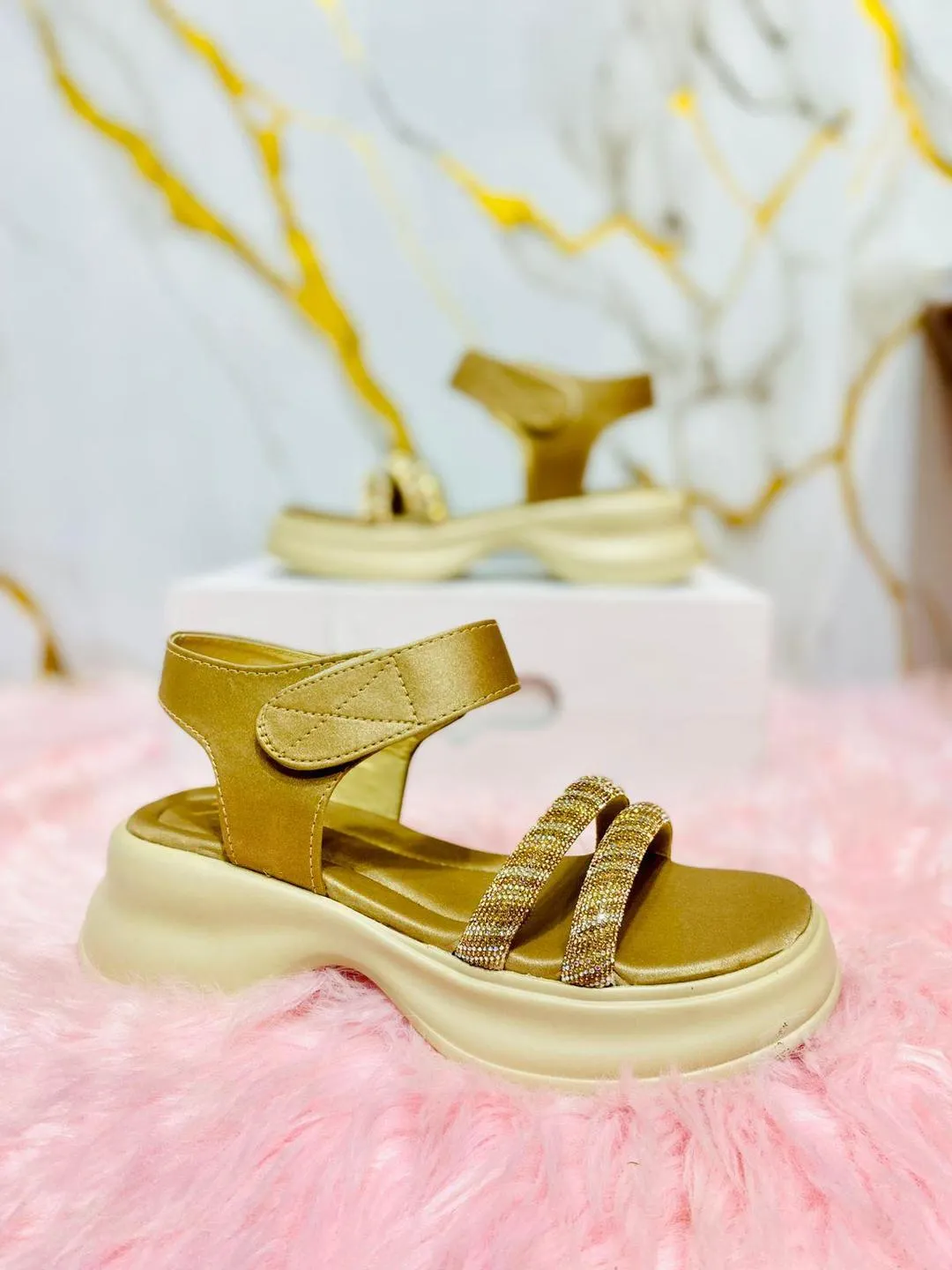 Stylish Women's PU Leather Casual Sandals - 1 Pcs Available in Brown