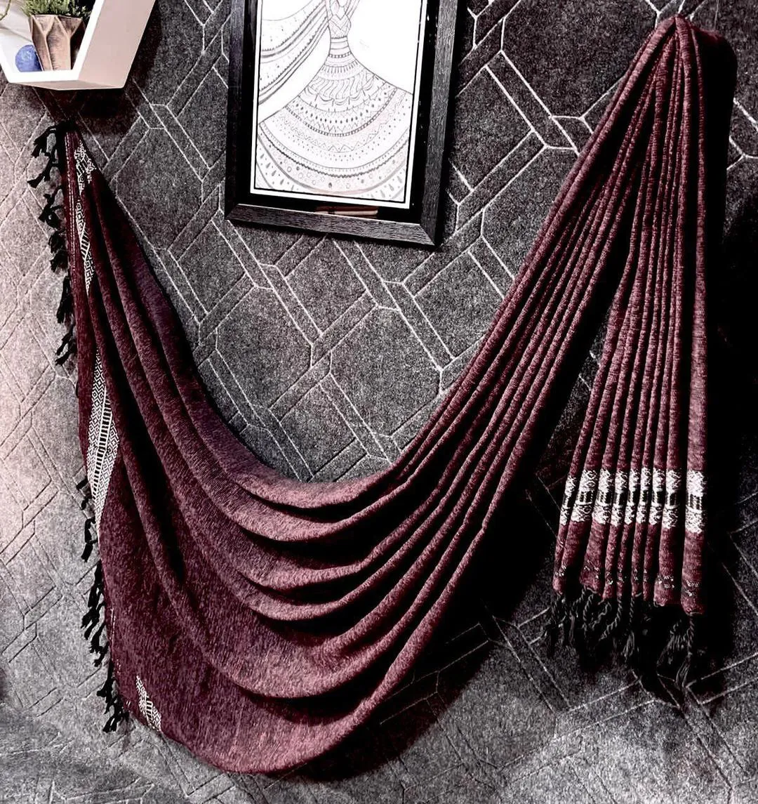 1 Pc Men's Velvet Embroidered Shawl