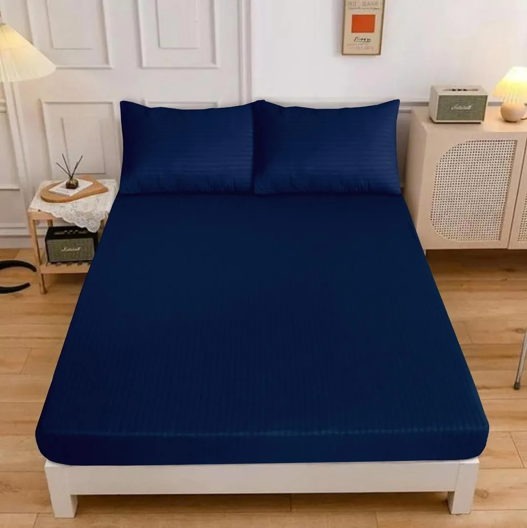 3 Pcs Cotton Sotton Embossed Fitted Sheet