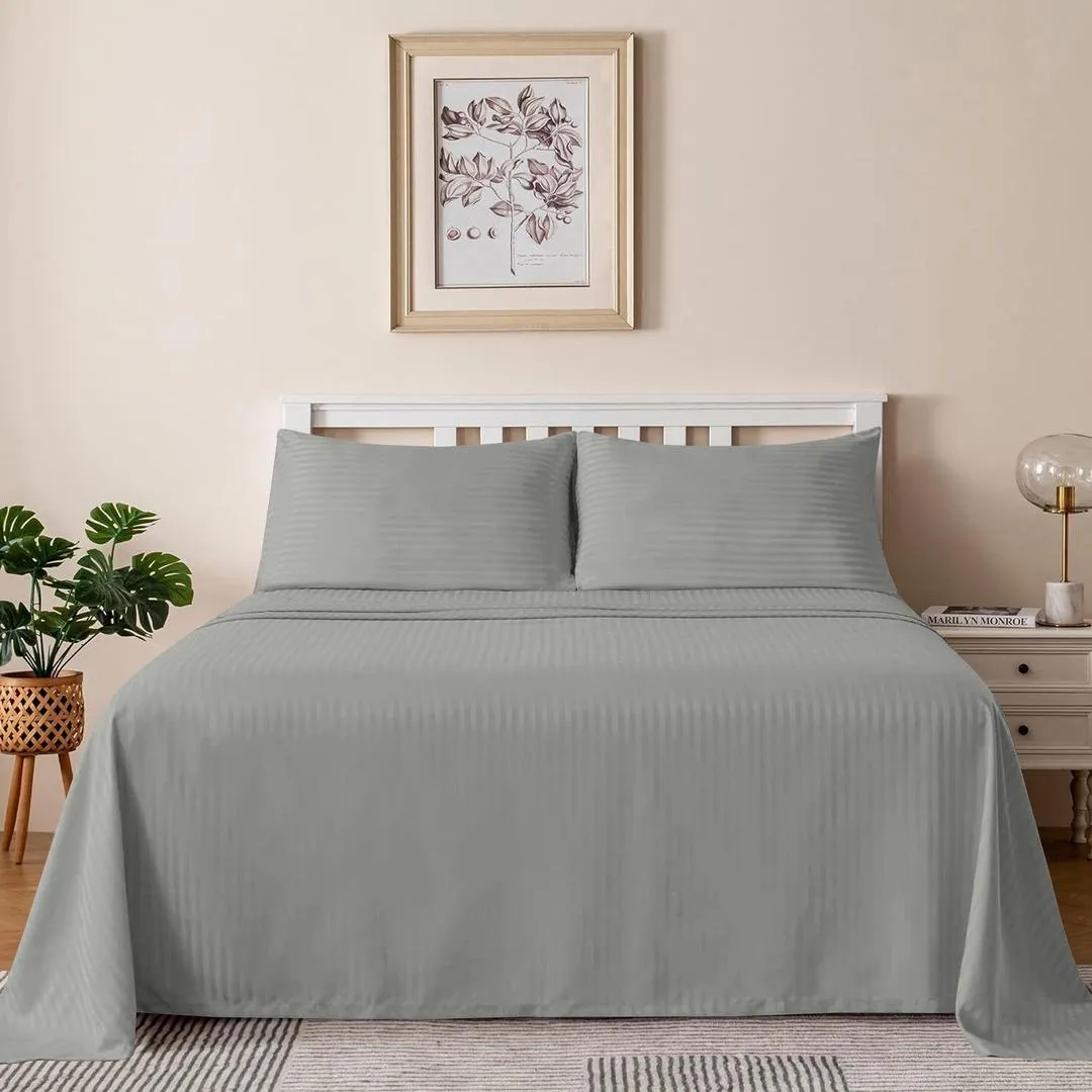 3 Pcs Cotton Sotton Embossed Double Bedsheet