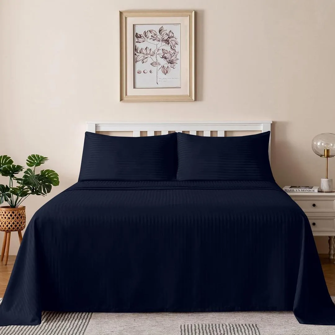 3 Pcs Cotton Sotton Embossed Double Bedsheet