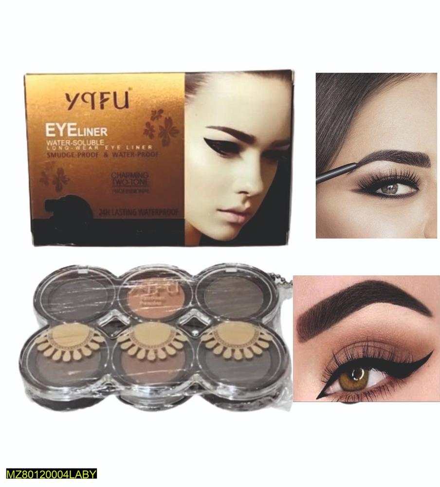 6 In 1 Eyebrow Eyeliner Powder Makeup Palette