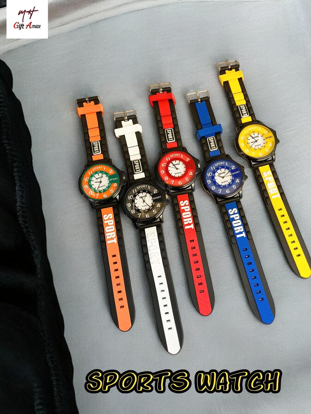 Men's Sports Watch - 1 Pc with Multi-Color Rubber Strap
