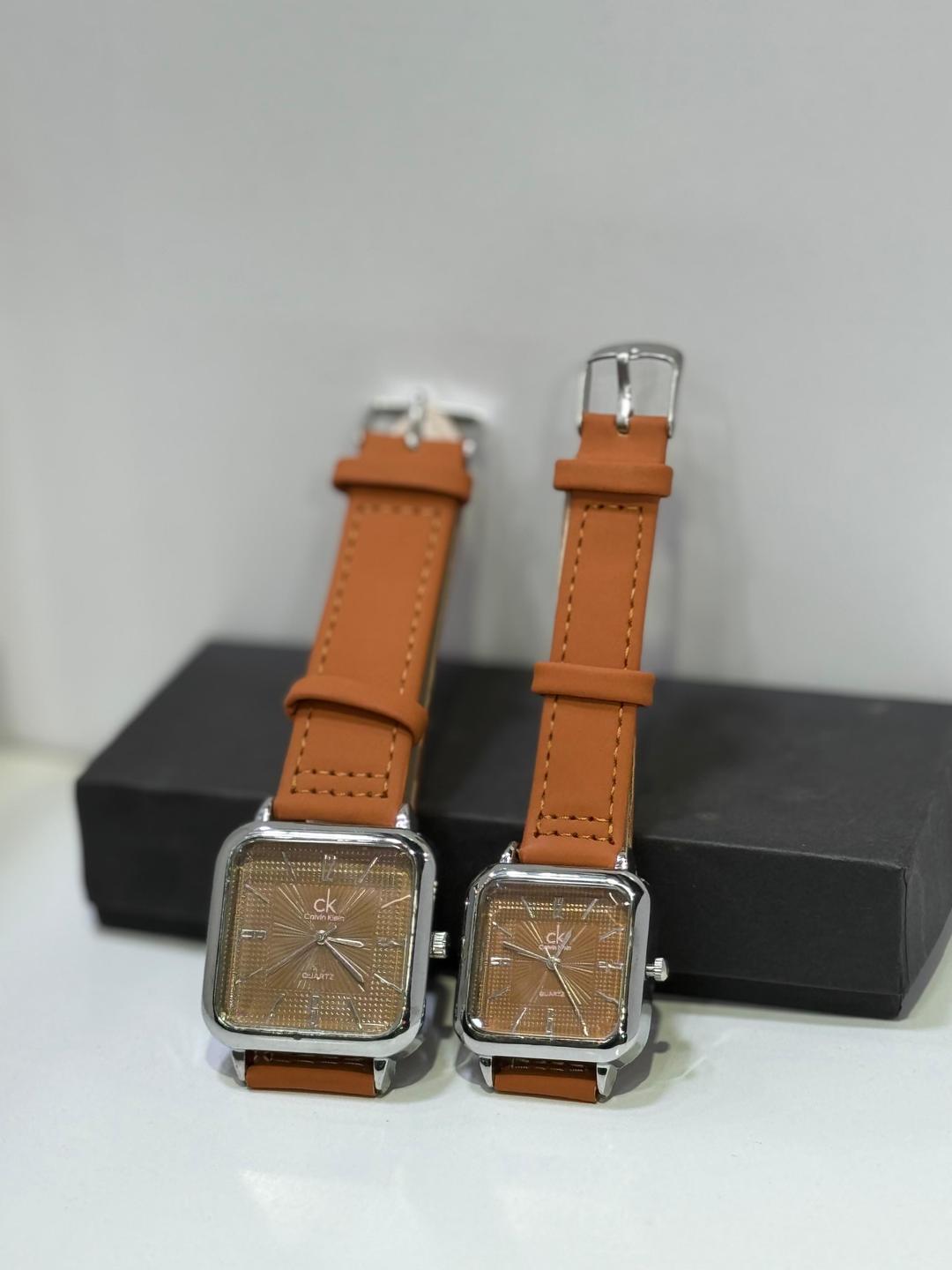 Plain Leather Strap Couples Watches