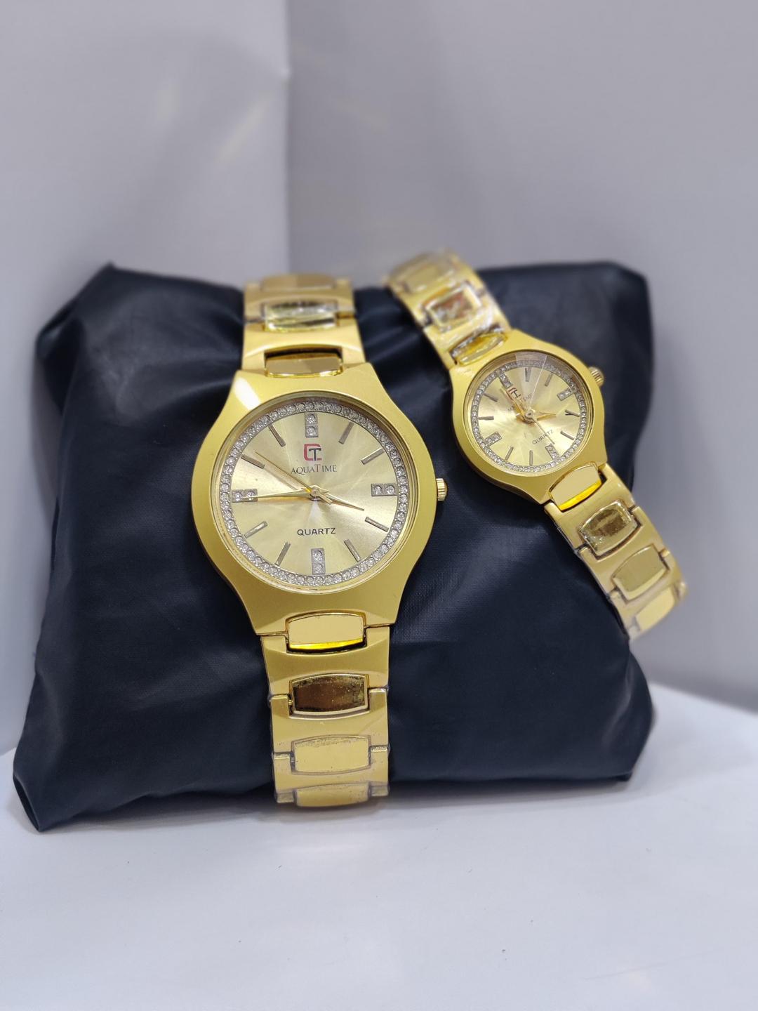 Couple's Gold Chain Watches 