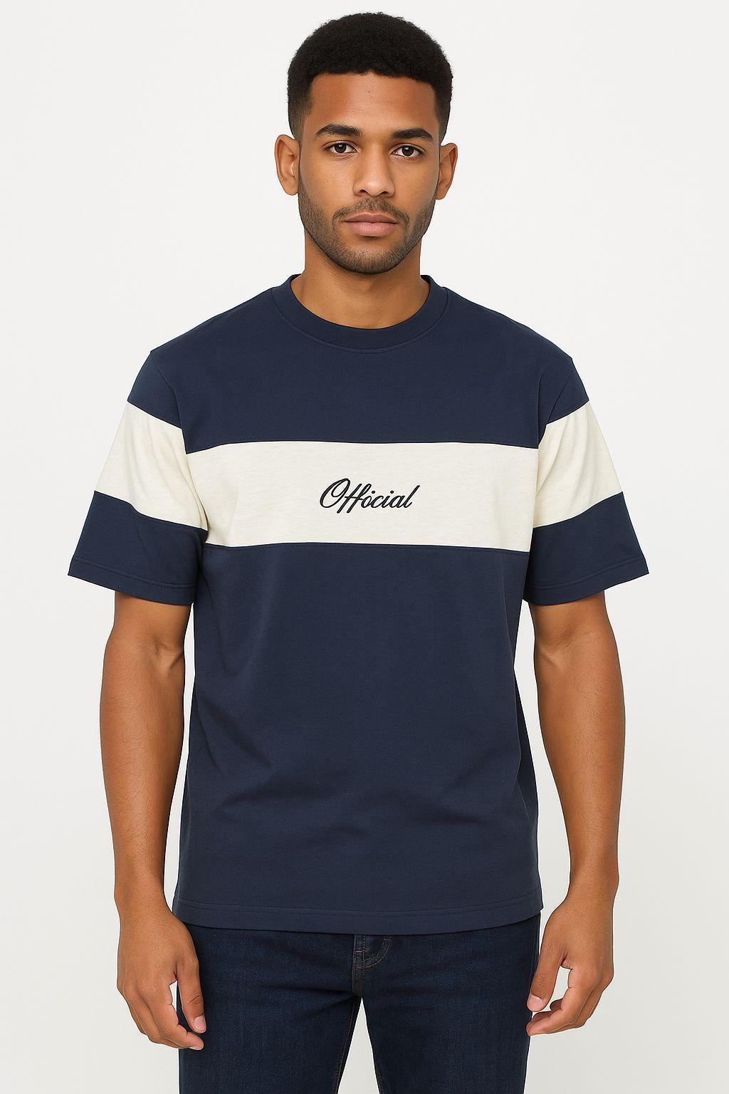 Men's Cotton Plain Navy Blue T-Shirt - 1 Pc