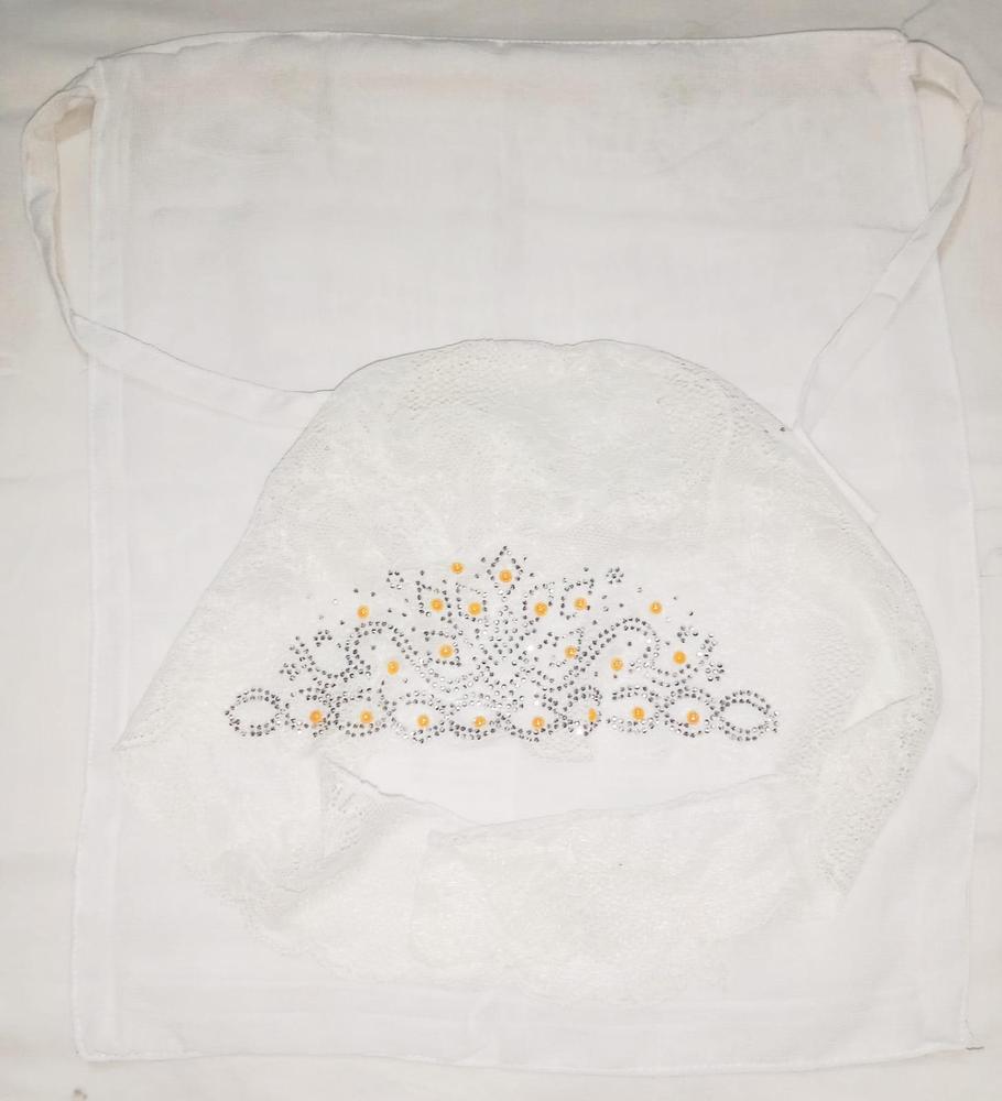 2 Pcs Girl's Chiffon Plain Naqab Patti