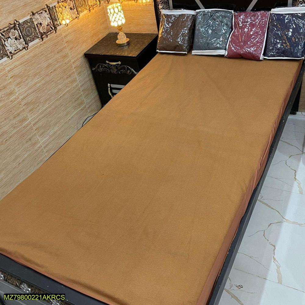 Terry Cotton Plain Single Bed Mattress Cover