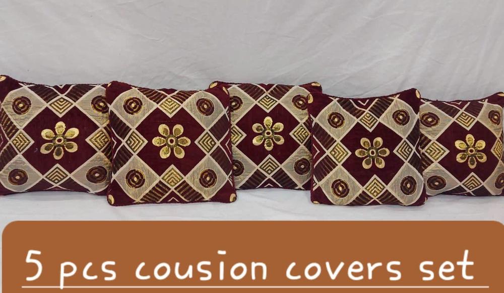5 Pcs Velvet Jacquard Printed Cushion Covers