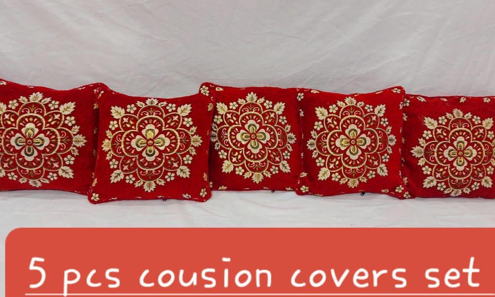 5 Pcs Velvet Jacquard Printed Cushion Covers