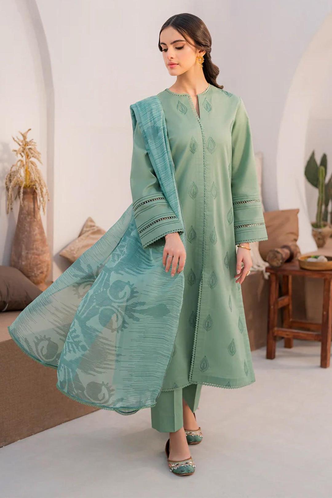 3 Pcs Women's Unstitched Embroidered Suit