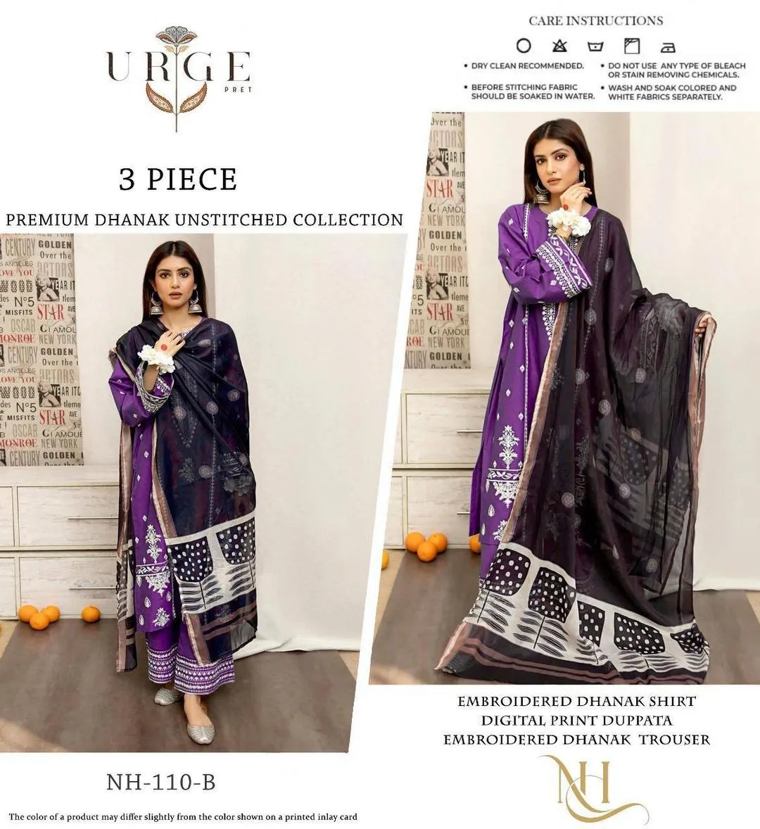 3 Pcs Women's Unstitched Embroidered Suit