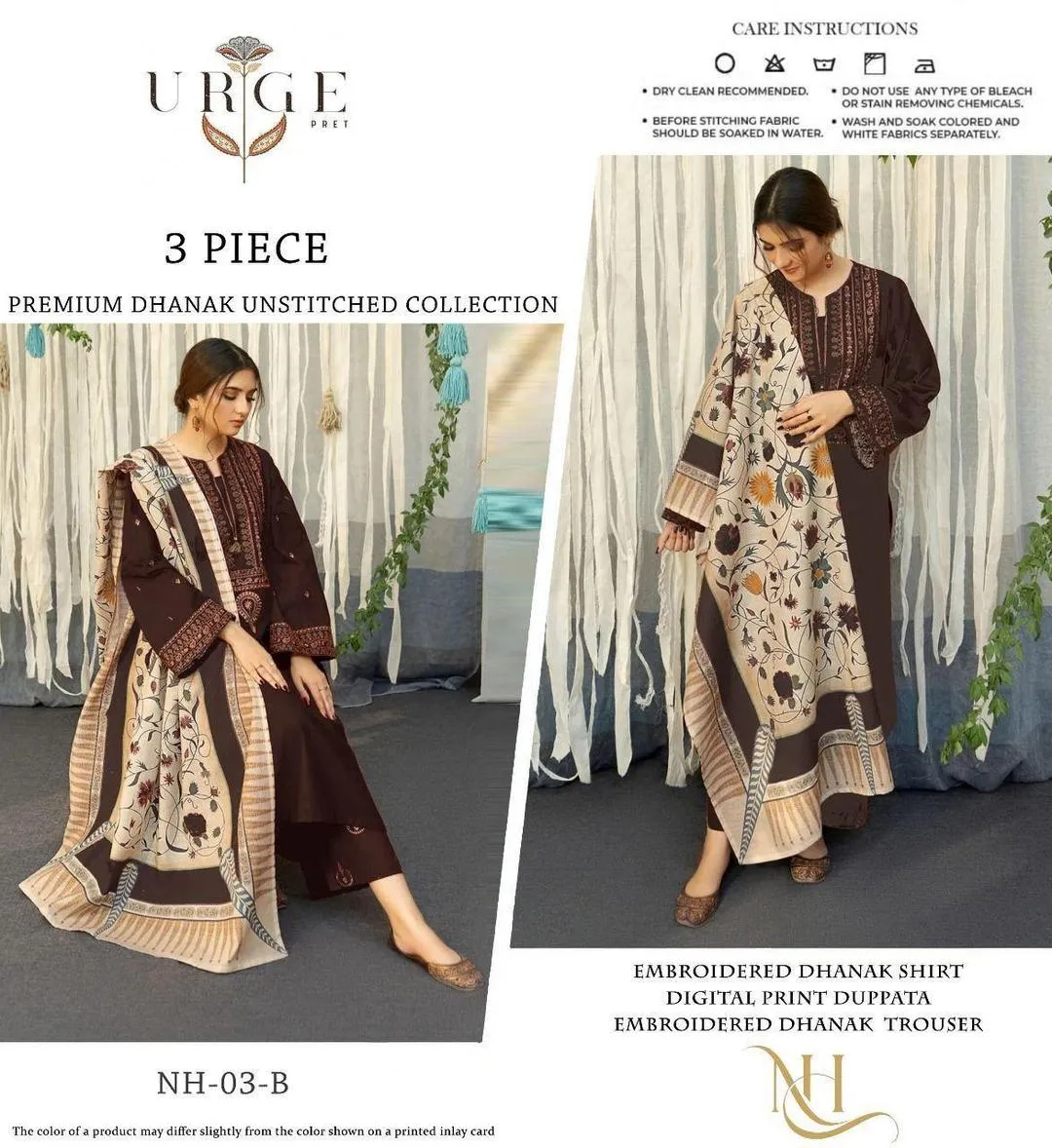 3 Pcs Women's Unstitched Embroidered Suit