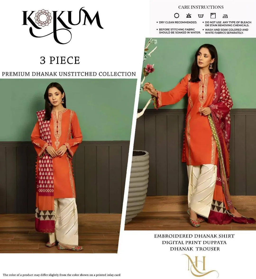 3 Pcs Women's Unstitched Embroidered Suit