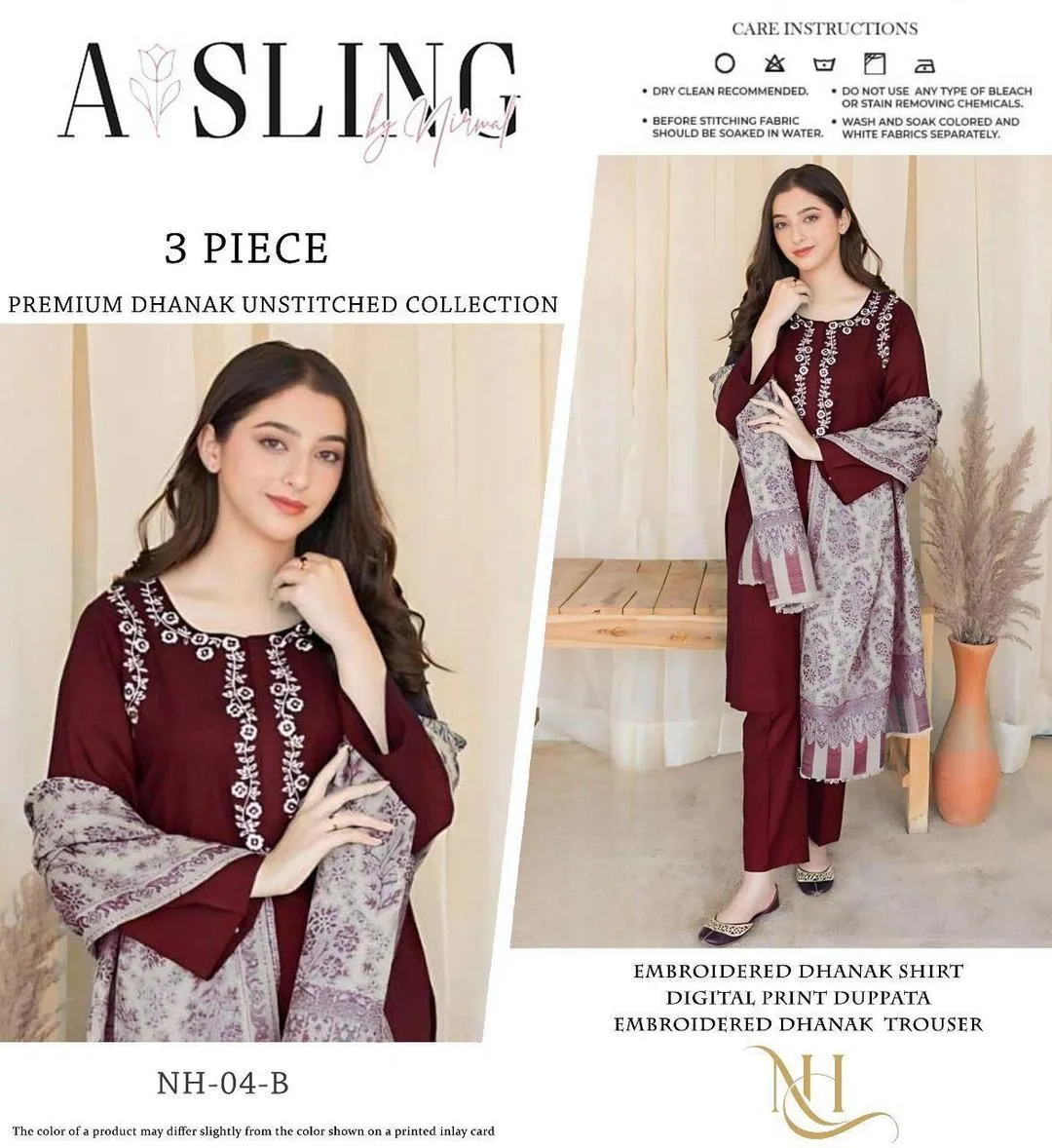 3 Pcs Women's Unstitched Embroidered Suit