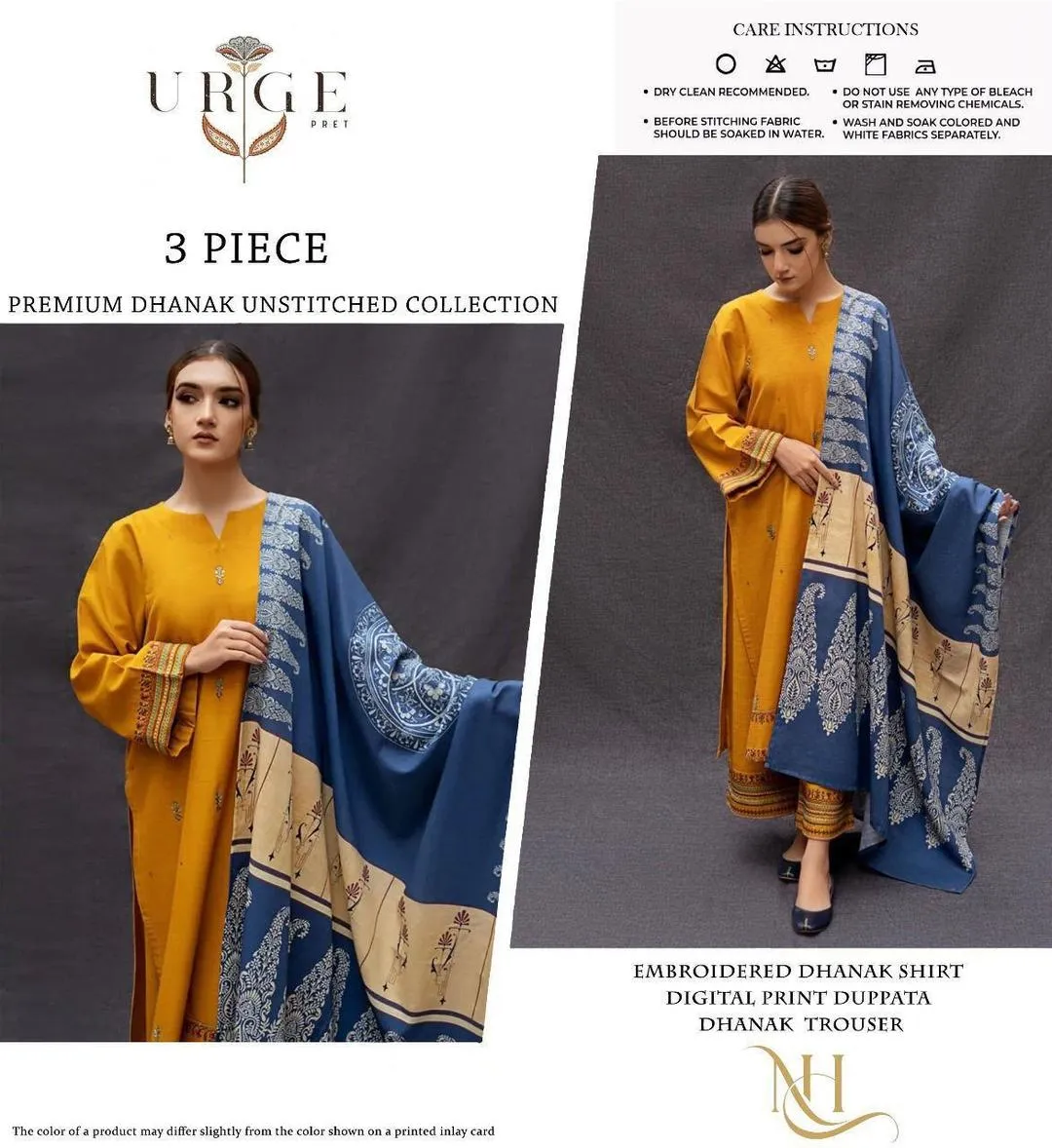 3 Pcs Women's Unstitched Embroidered Suit