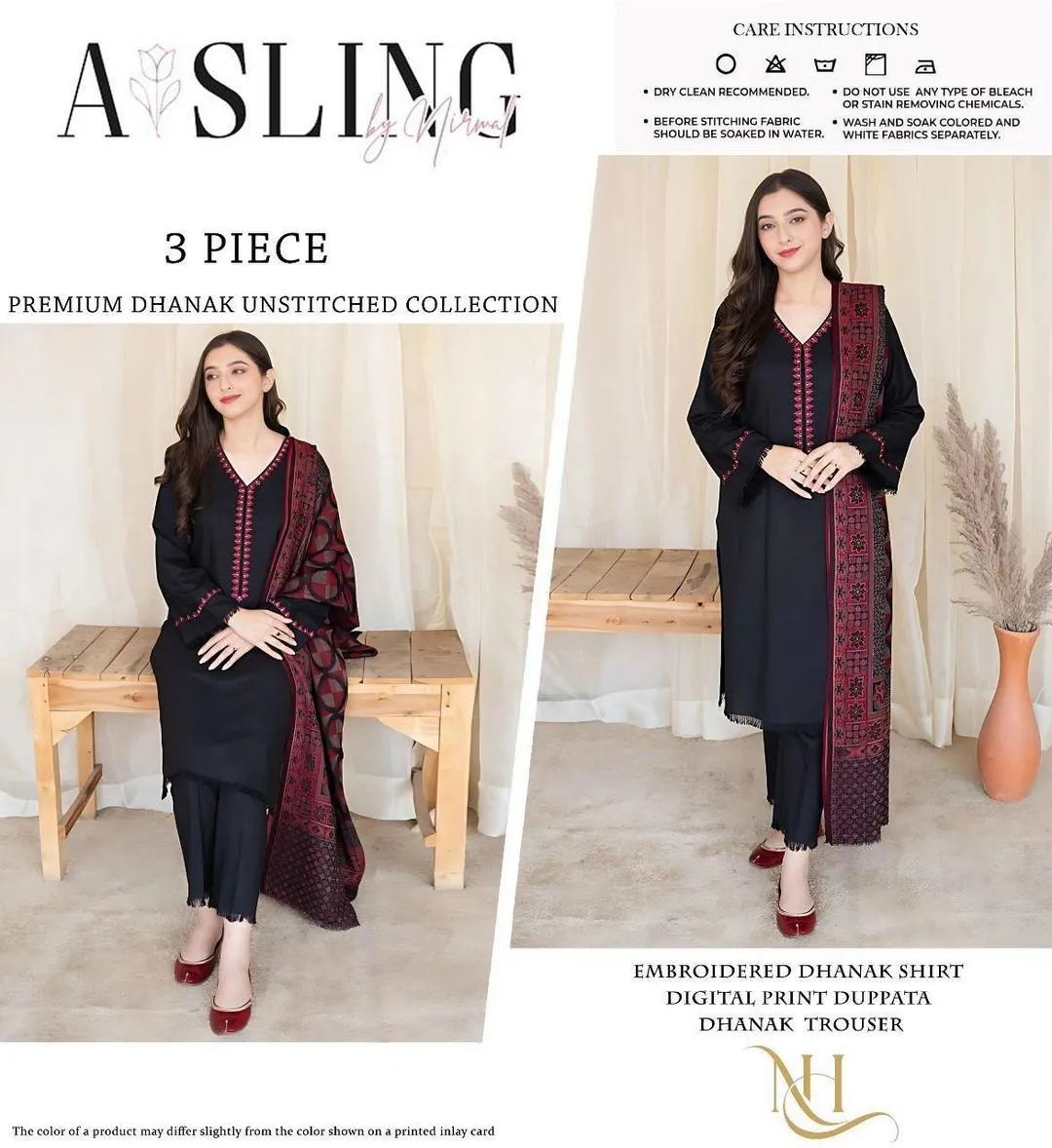 3 Pcs Women's Unstitched Embroidered Suit