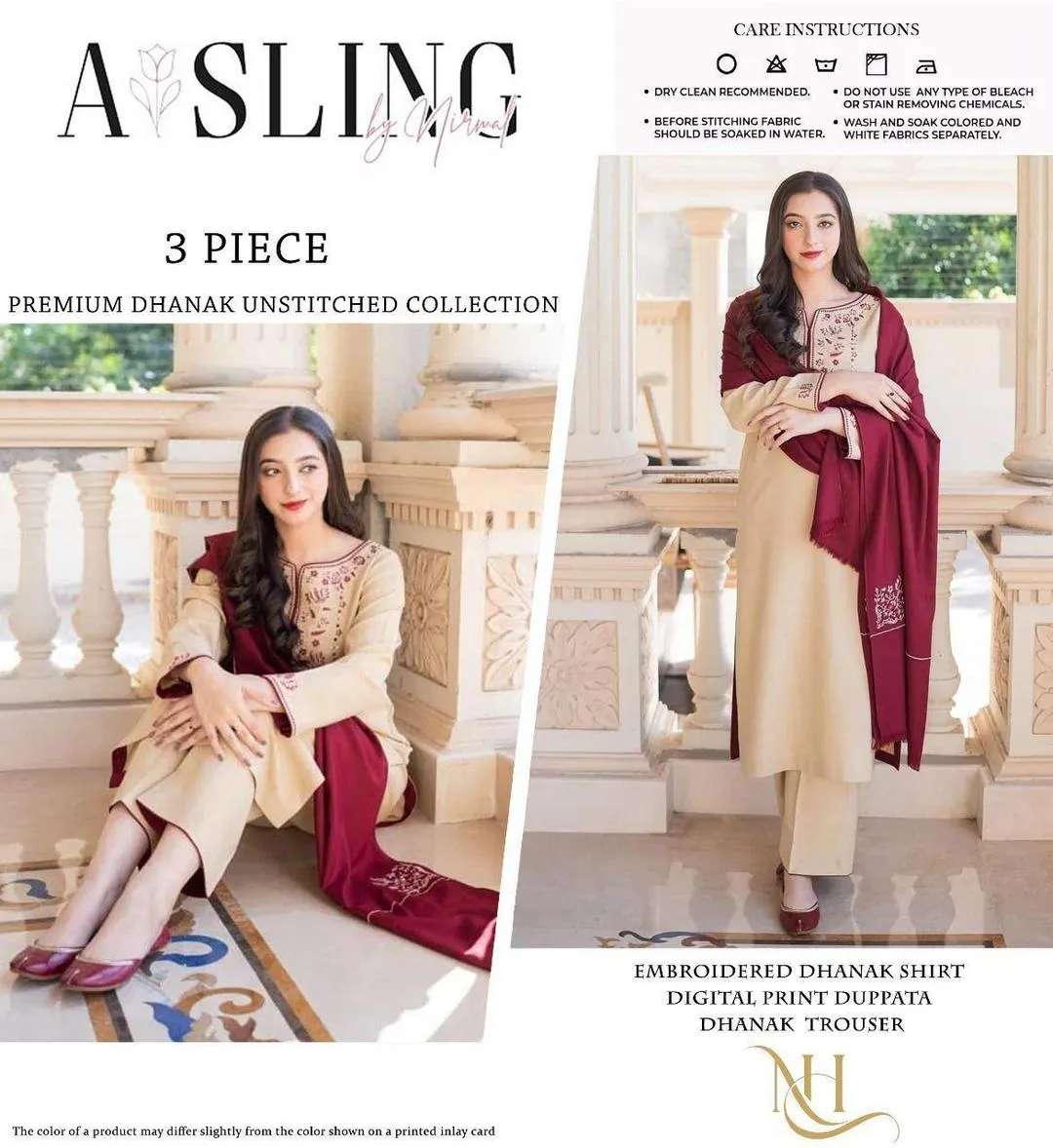 3 Pcs Women's Unstitched Embroidered Suit