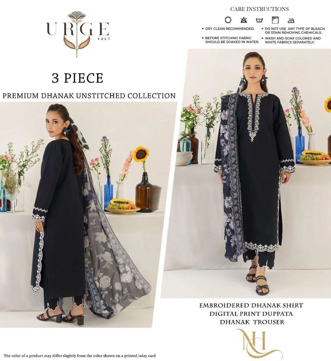 3 Pcs Women's Unstitched Embroidered Suit