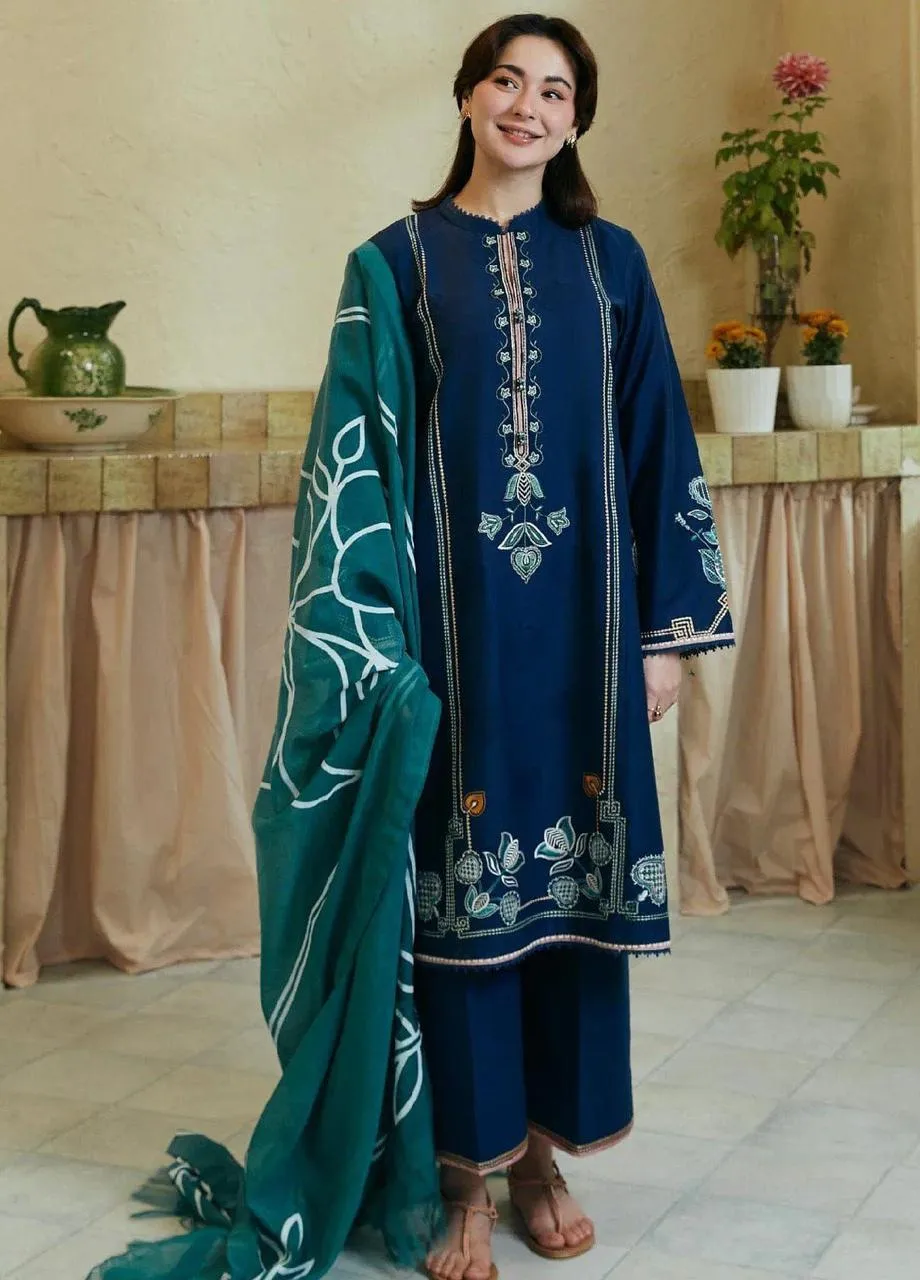 3 Pcs Women's Unstitched Embroidered Suit
