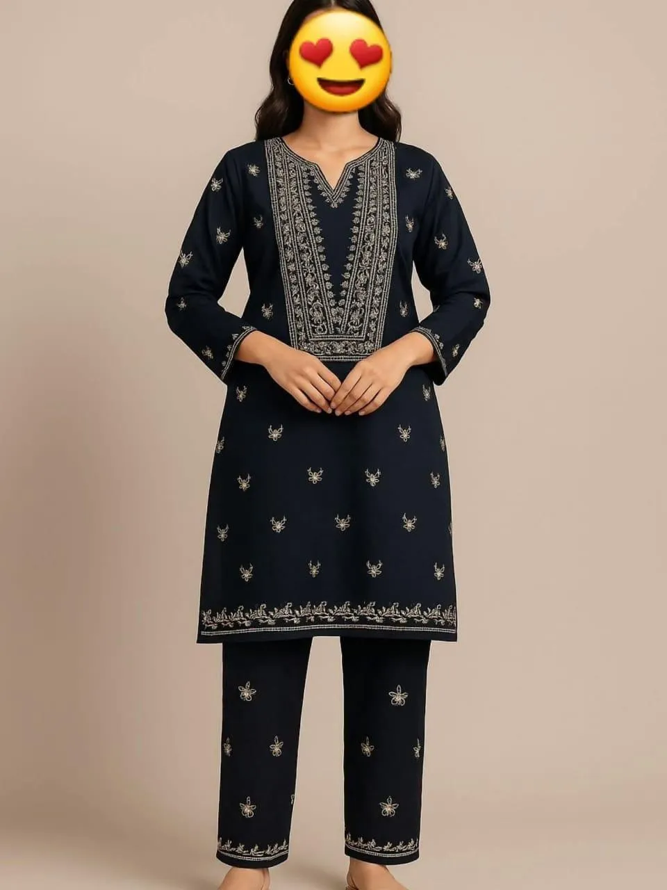 2 Pcs Women's Unstitched Embroidered Suit