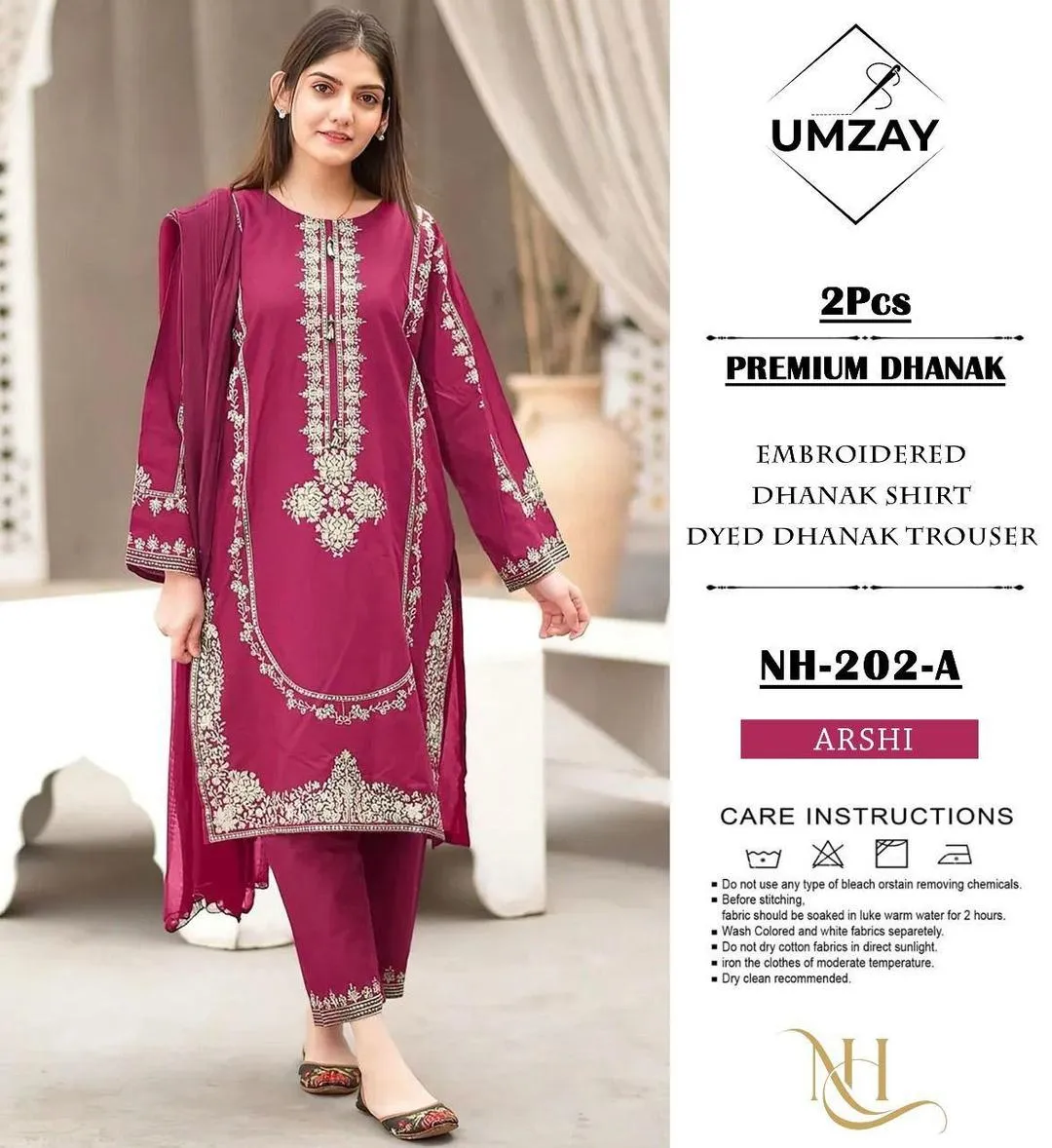 2 Pcs Women's Unstitched Embroidered Suit