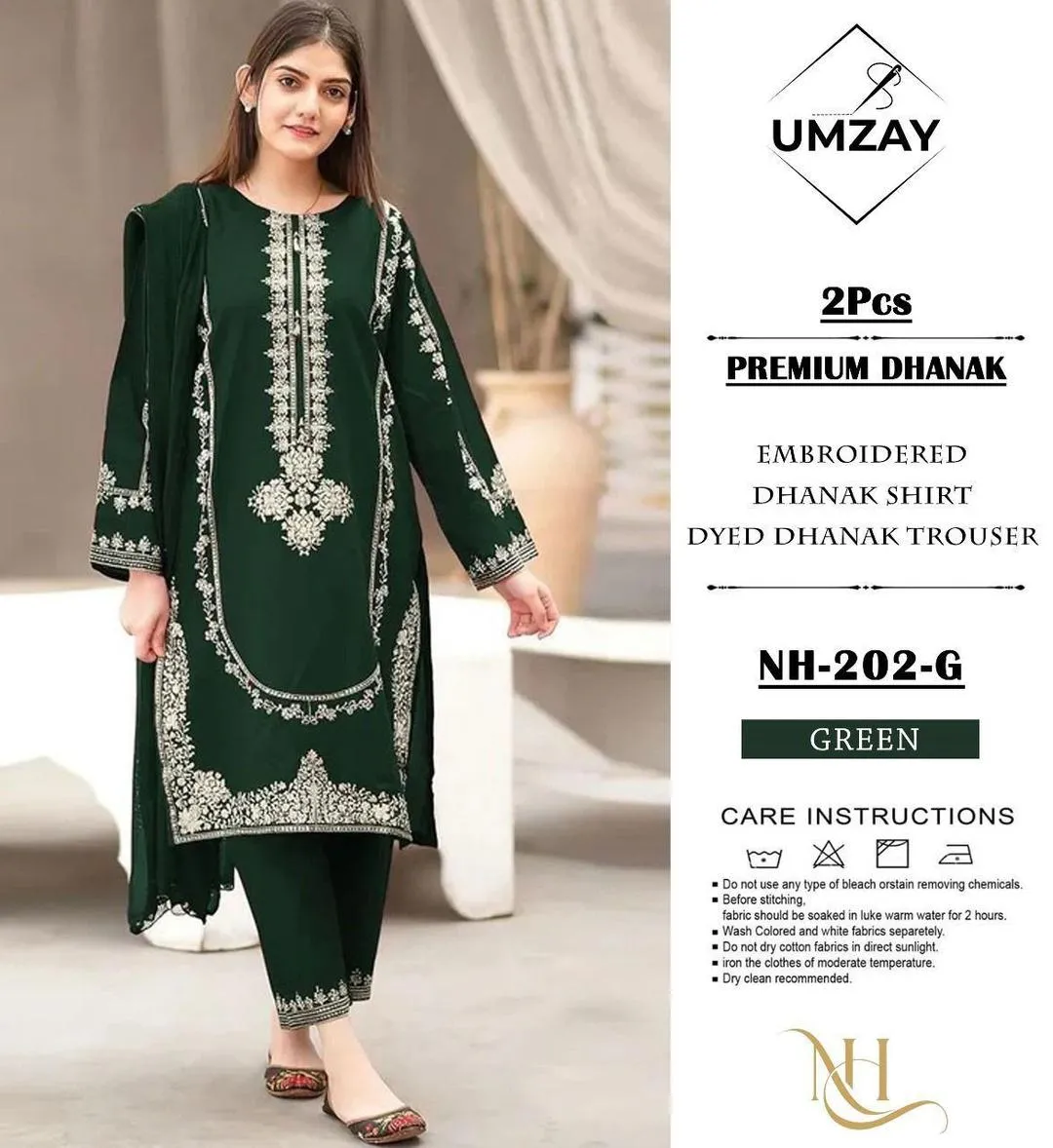 2 Pcs Women's Unstitched Embroidered Suit