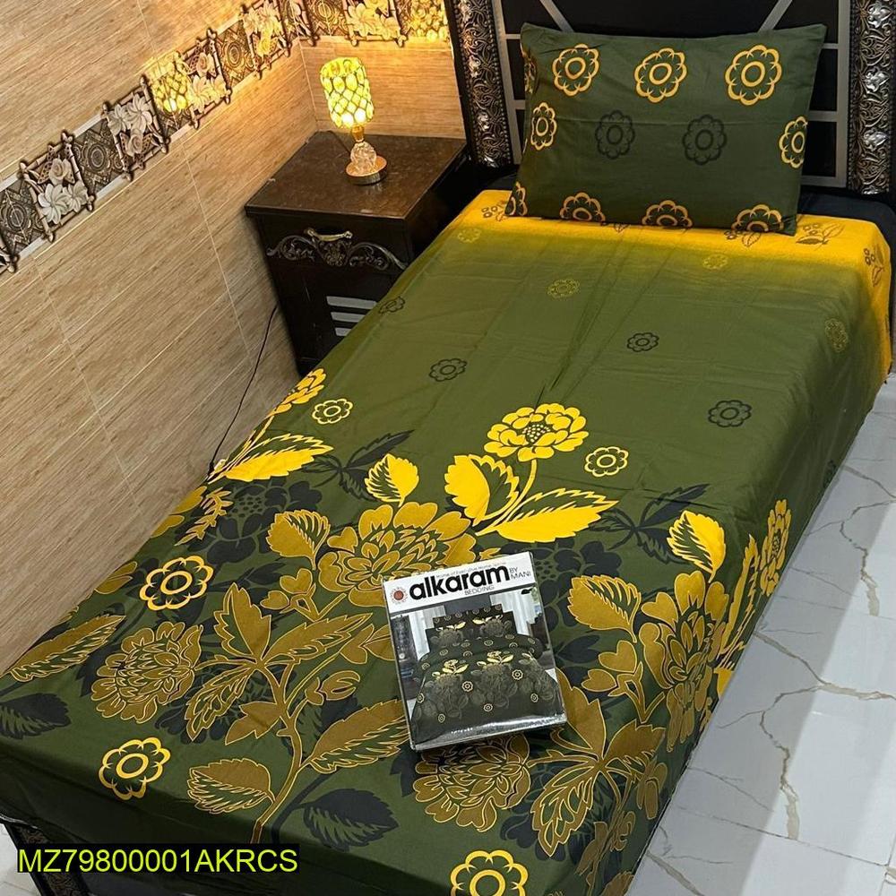 4 Pcs Crystal Cotton Printed Single Bedsheet